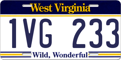 WV license plate 1VG233
