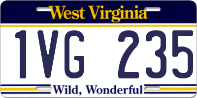 WV license plate 1VG235