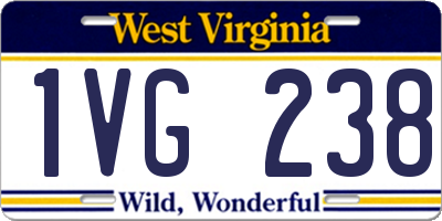 WV license plate 1VG238