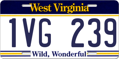 WV license plate 1VG239