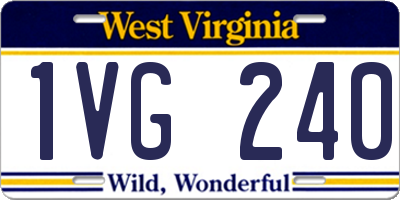 WV license plate 1VG240
