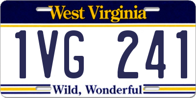 WV license plate 1VG241