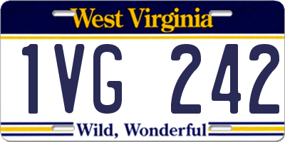 WV license plate 1VG242