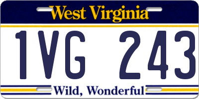 WV license plate 1VG243