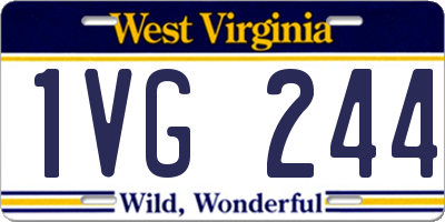 WV license plate 1VG244