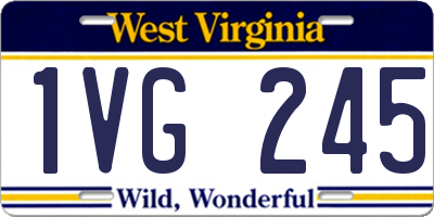 WV license plate 1VG245