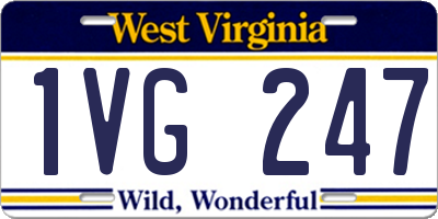WV license plate 1VG247
