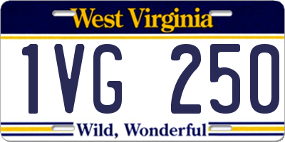 WV license plate 1VG250