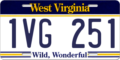WV license plate 1VG251