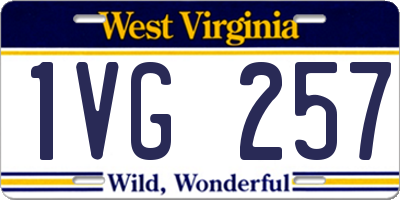 WV license plate 1VG257