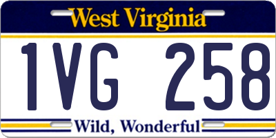 WV license plate 1VG258