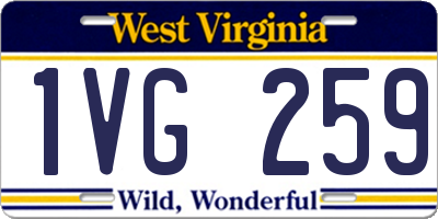 WV license plate 1VG259