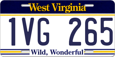 WV license plate 1VG265