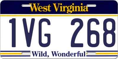 WV license plate 1VG268