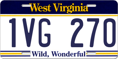 WV license plate 1VG270