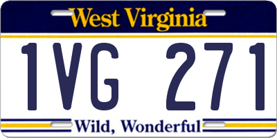 WV license plate 1VG271