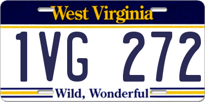 WV license plate 1VG272
