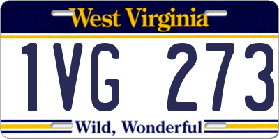 WV license plate 1VG273