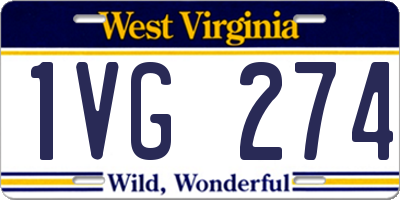 WV license plate 1VG274