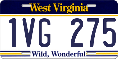 WV license plate 1VG275