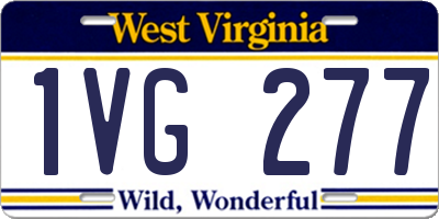WV license plate 1VG277