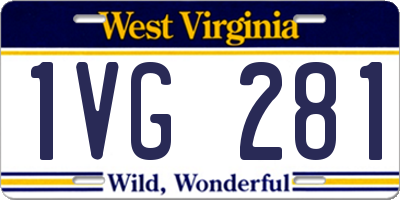 WV license plate 1VG281