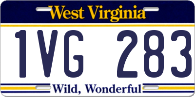 WV license plate 1VG283