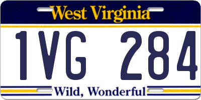 WV license plate 1VG284