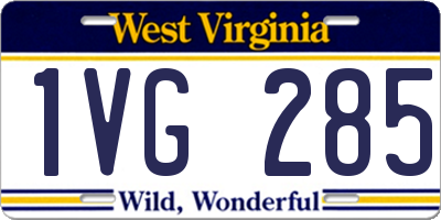 WV license plate 1VG285