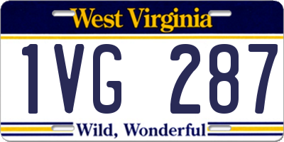 WV license plate 1VG287
