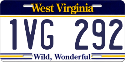 WV license plate 1VG292