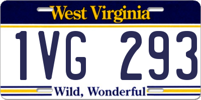 WV license plate 1VG293
