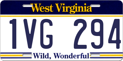 WV license plate 1VG294