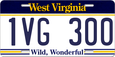 WV license plate 1VG300