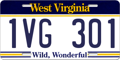 WV license plate 1VG301