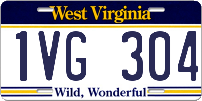 WV license plate 1VG304