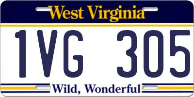 WV license plate 1VG305