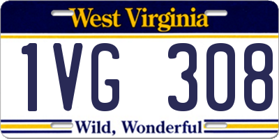 WV license plate 1VG308