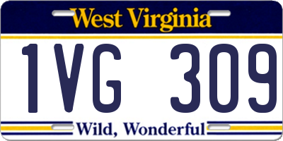 WV license plate 1VG309