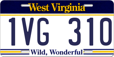 WV license plate 1VG310