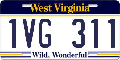 WV license plate 1VG311