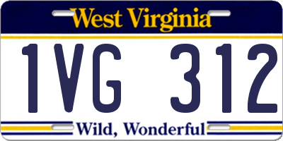 WV license plate 1VG312