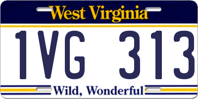 WV license plate 1VG313