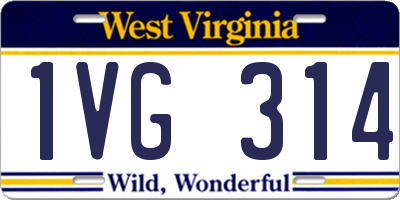 WV license plate 1VG314