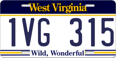 WV license plate 1VG315