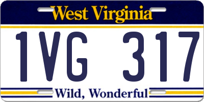 WV license plate 1VG317