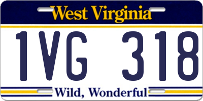 WV license plate 1VG318
