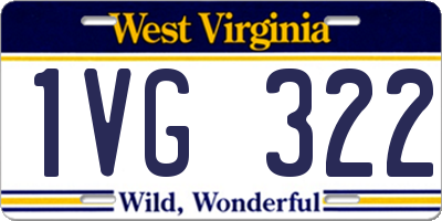WV license plate 1VG322