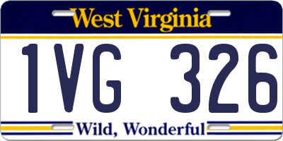 WV license plate 1VG326