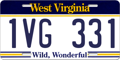 WV license plate 1VG331